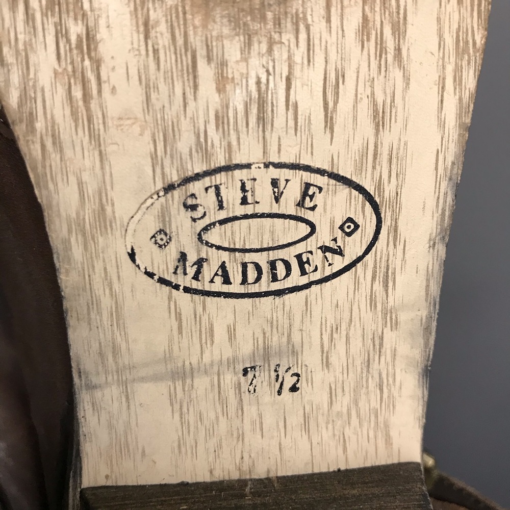 Steve Madden brown leather stud buckle boots - Picture 5 of 5